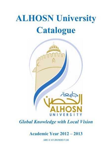 ALHOSN University Catalogue Global Knowledge with Local Vision ...