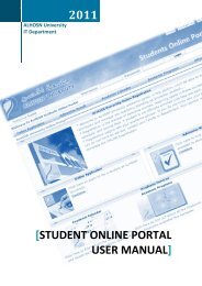 Student Online Portal User Manual - ALHOSN University