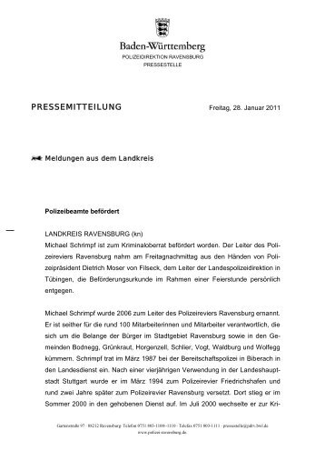 PRESSEMITTEILUNG - Polizeidirektion Ravensburg