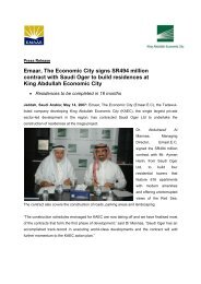 Emaar, The Economic City signs SR494 million ... - Saudi Oger