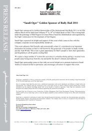 “Saudi Oger” Golden Sponsor of Rally Hail 2011