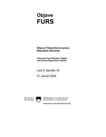Objave FURS - Fitosanitarna uprava Republike Slovenije