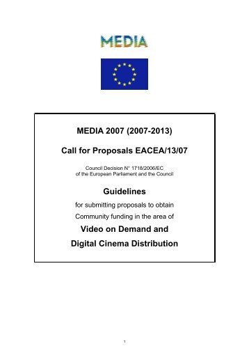 MEDIA 2007 (2007-2013) Call for Proposals EACEA/13 ... - Infoeuropa
