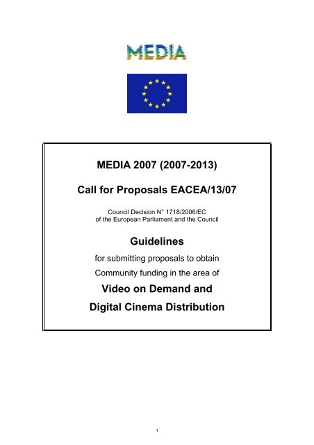 MEDIA 2007 (2007-2013) Call for Proposals EACEA/13 ... - Infoeuropa