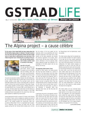 The Alpina project â€“ a cause cÃ©lÃ¨bre - GstaadLife print  edition