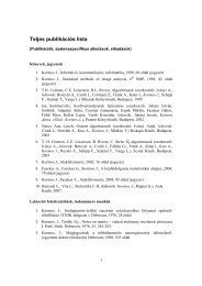 Teljes publikÃ¡ciÃ³s lista - Doktori - Debreceni Egyetem