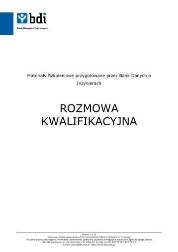 ROZMOWA KWALIFIKACYJNA - Biuro Karier