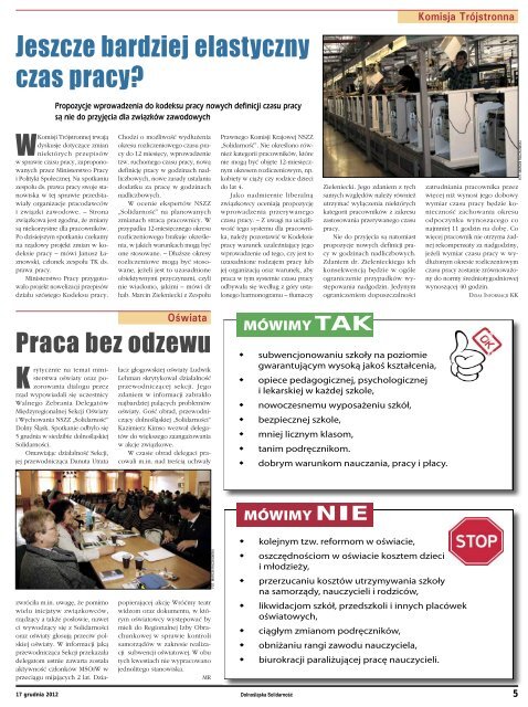 Gazeta do pobrania w pliku *pdf - Region Dolny ÅlÄsk NSZZ ...