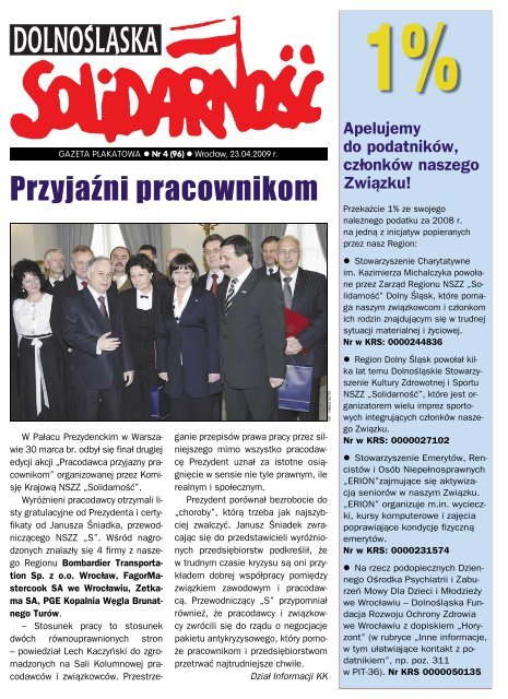 Gazeta do pobrania w pliku *pdf - Region Dolny ÅlÄsk NSZZ ...