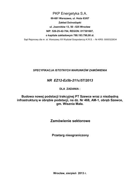 SIWZ (pdf 373kb) - PKP Energetyka