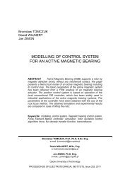 modelling of control system for an active magnetic bearing