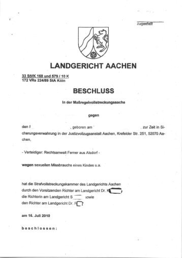 Beschluss des LG Aachen als PDF