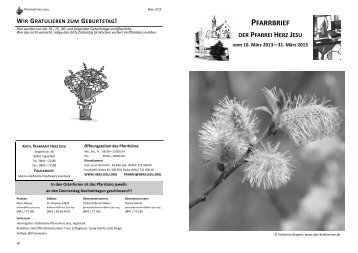 PFARRBRIEF - Katholische Pfarrei Herz Jesu