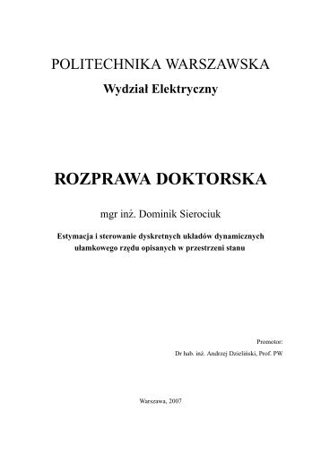 rozprawa doktorska - ELEKTRYCZNY - Politechnika Warszawska