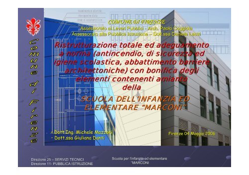 La riqualificazione della scuola Marconi di Firenze - Comune di ...