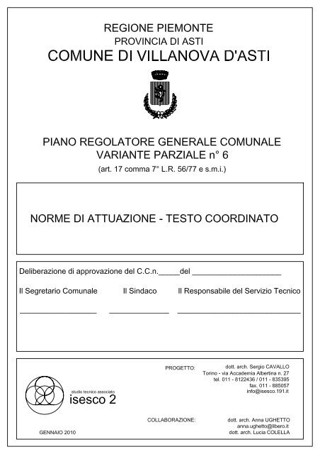 VILLANOVA - norme di attuazione vigenti - Comune di Villanova D'Asti