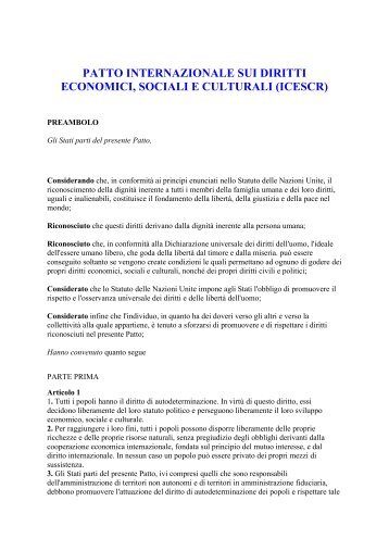 patto internazionale sui diritti economici, sociali e culturali - Aifo