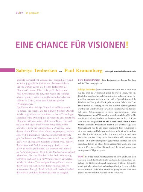 SABRIYE TENBERKEN & PAUL KRONENBERG EINE CHANCE ...
