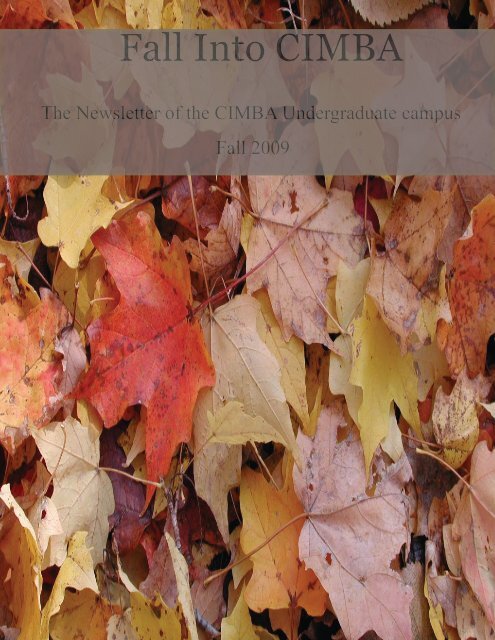 Fall 2009 Newsletter - Cimba