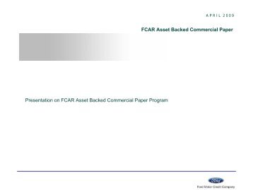 FCAR Asset Backed Commercial Paper - Ford Credit