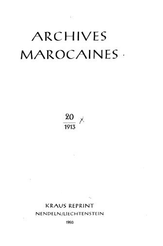 ARCHIVES MARGCAI NESÂ· - BibliothÃ¨que Nationale du Royaume ...