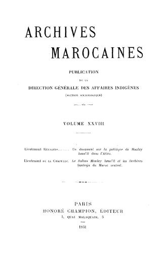 archives marocaines - BibliothÃ¨que Nationale du Royaume du Maroc