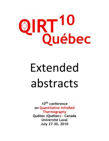 Preliminary list of abstracts - QIRT 2010 - UniversitÃ© Laval