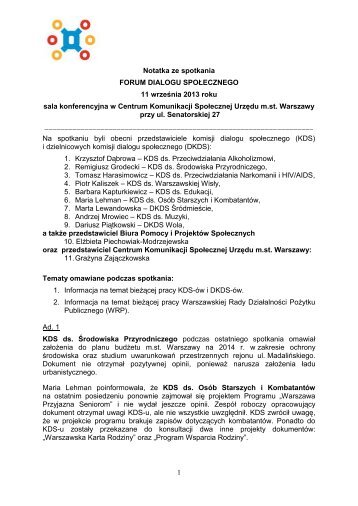 Notatka ze spotkania - NGO - Warszawa