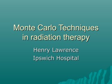 Monte Carlo Techniques in radiation therapy - mcneg