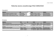 Rekordy sezonu zasadniczego PALK 2009/2010