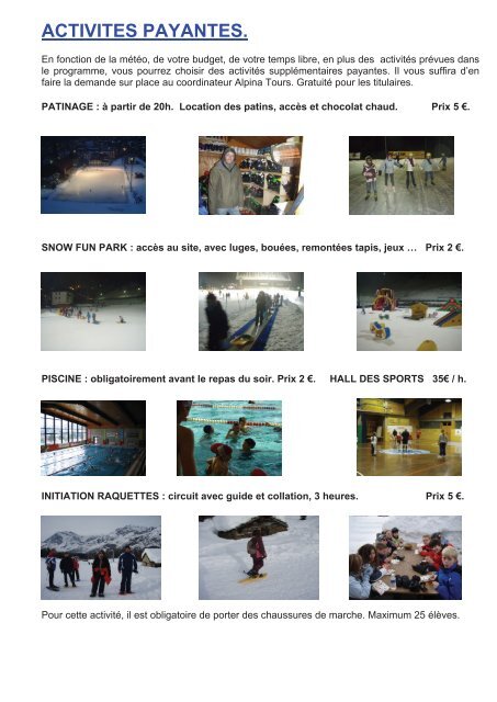 Classes de neige Valmalenco 2011 - Alpina