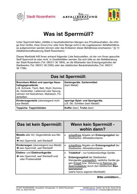 Das Ist Kein Sperrmull