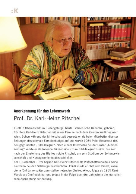 Prof. Dr. Karl-Heinz Ritschel - Kulturfonds der Stadt Salzburg