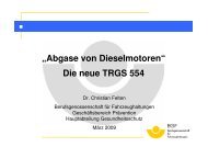 âAbgase von Dieselmotorenâ Die neue TRGS 554 - Bua-verband.de