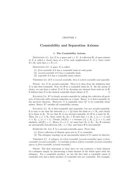 Lecture Notes Topology (2301631) Phichet Chaoha Department of ...
