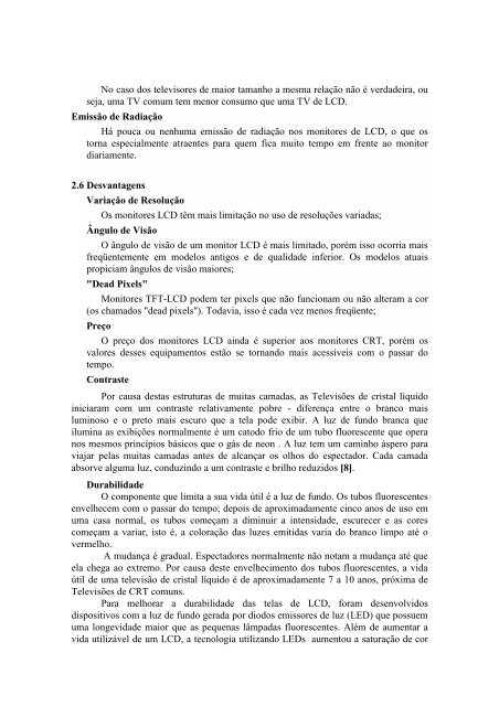 Televisores e Monitores de Plasma e LCD - UFF