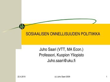 Johdatus sosiaalisten mahdollisuuksien politiikkaan