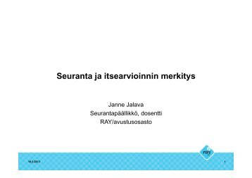 Seuranta ja itsearvioinnin merkitys - Kuntoutusportti