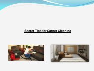 Secret Tips for Carpet Cleaning