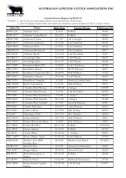 Licensed Semen Register - Australian Lowline Cattle Association