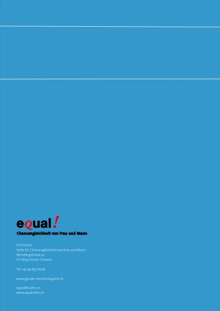 GENDER-MONITORING 2009 - Equal! - ETH ZÃ¼rich