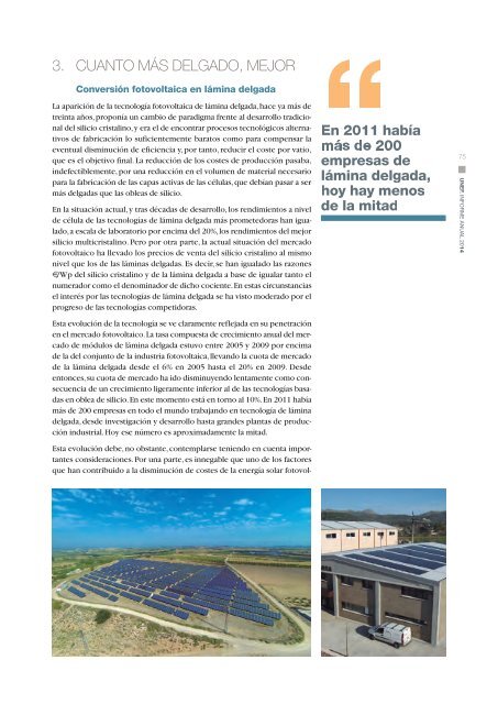 LA ENERGÍA FOTOVOLTAICA CONQUISTA EL MERCADO