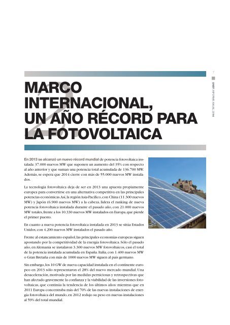 LA ENERGÍA FOTOVOLTAICA CONQUISTA EL MERCADO