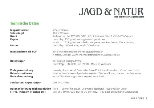 Mediadaten 2013 - Jagd & Natur