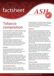 ASH Tobacco Composition Fact Sheet