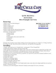 Q.P.D. Triumph/BSA Belt Drive Instructions - British Cycle Supply