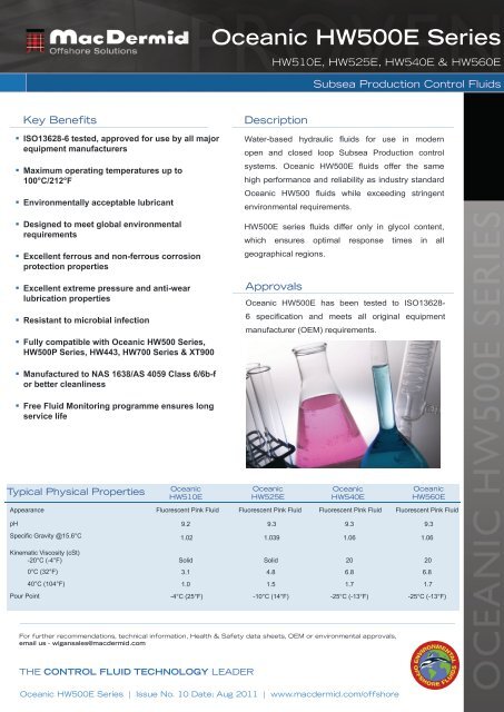 Oceanic HW500E Series - MacDermid Offshore Solutions