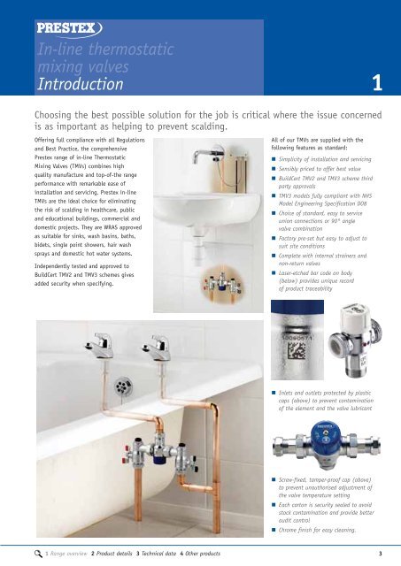 Prestex in-line thermostatic mixing valves - Building Products Index