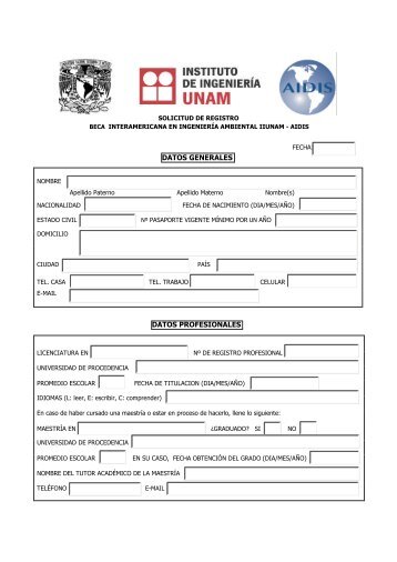 DATOS GENERALES DATOS PROFESIONALES - AIDIS