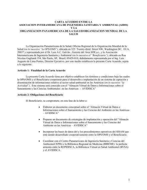 Carta Acuerdo No Aidis